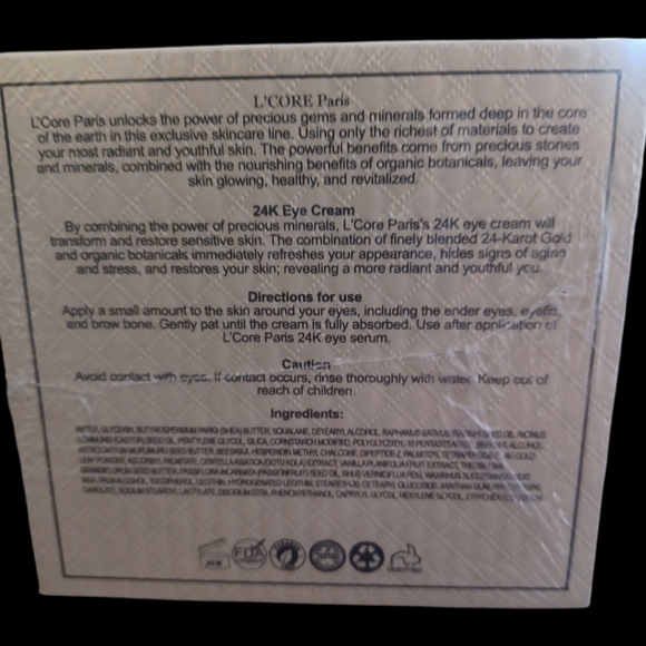 L'Core Paris 24K Eye Cream Skin Care Pharmaceutical Grade Anti Aging 1 fl oz - Picture 4 of 4